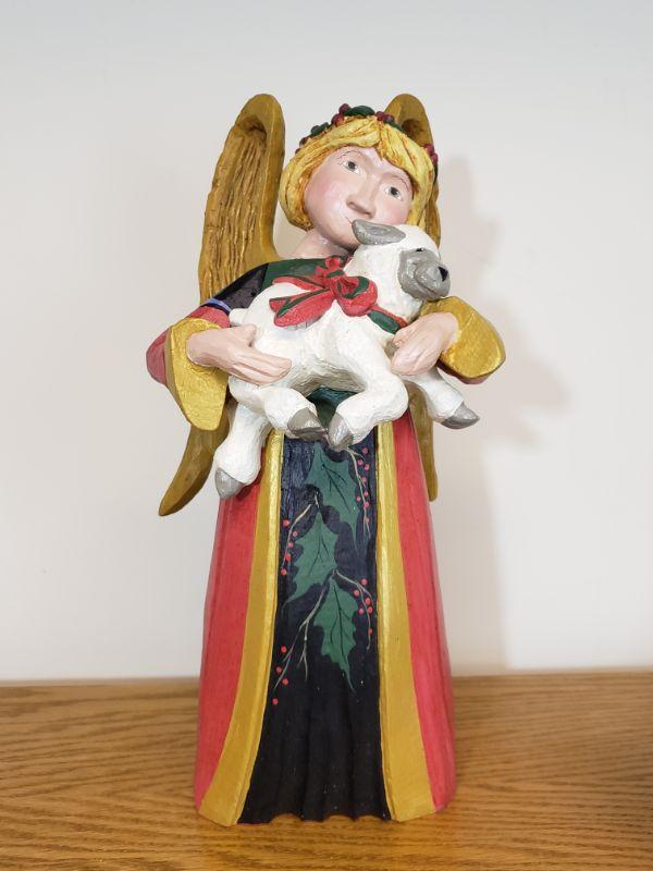 Lot 198 House of Hatten Large Angel holding a Lamb