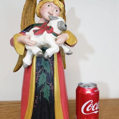 Lot 198: House of Hatten Large Angel holding a Lamb