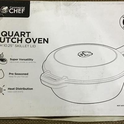 Commercial Chef 3 qt Dutch oven with 10.25” Skillet Lid - New in Box