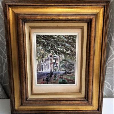 Lot #104  Signed/numbered print - Spanish courtyard scene