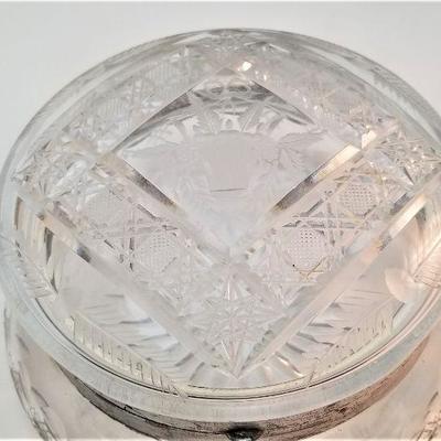 Lot #108  Beautiful Vintage Glass Hinged Dresser Jar