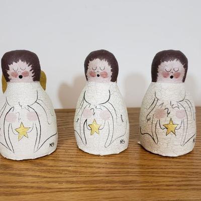 Lot 219: Natalie Silitch (3) Handpainted Angels