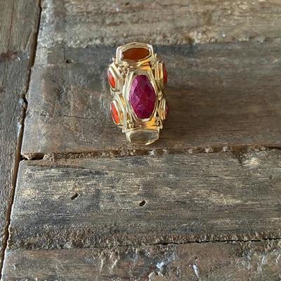 AMRAPALI for LUCKY BRAND GOLD RING W/STONES