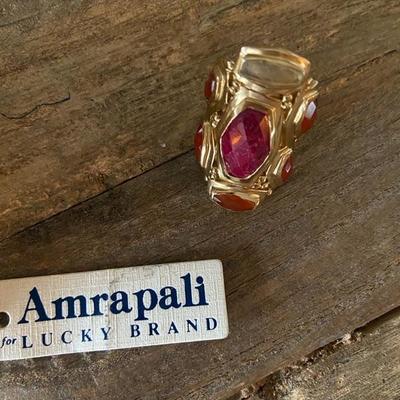 AMRAPALI for LUCKY BRAND GOLD RING W/STONES