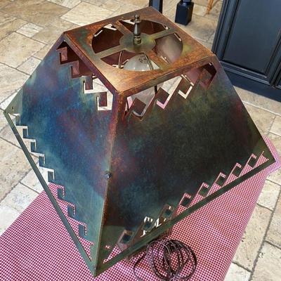LOT#F3: Southwest Patinated Metal Lamp
