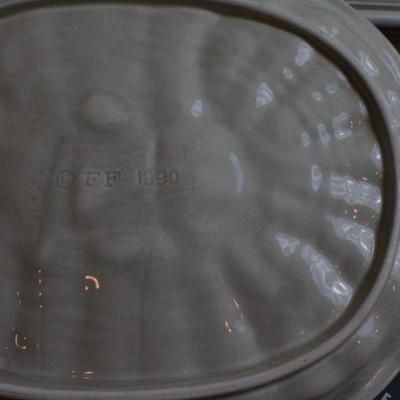 LOT #260: Vintage Fitz and Floyd Thanksgiving Turkey Platter w/ Turkey Handles