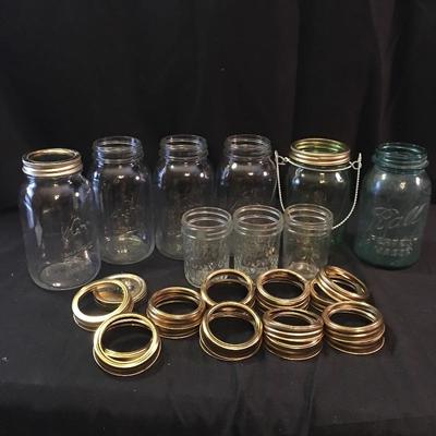 Lot 34 - Mason Jars & Glass Containers 