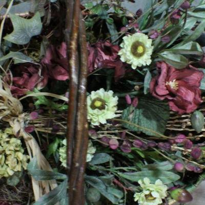 LOT #273: Artificial Flower Arrangement inside Watermelon Style Basket