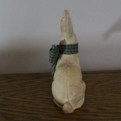 LOT #278: Small Easter Bunny Holiday Deco w/ Green Scarf