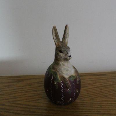 LOT #286: Small Easter Bunny Home Deco Bunny Inside Egg