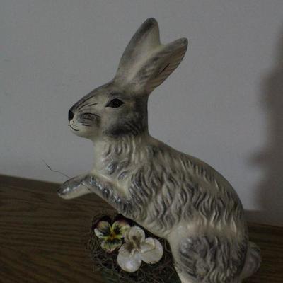 LOT #294: MONIâ„¢ Easter Bunny w/ Flowers Below Home Holiday Deco 