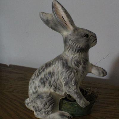 LOT #294: MONIâ„¢ Easter Bunny w/ Flowers Below Home Holiday Deco 