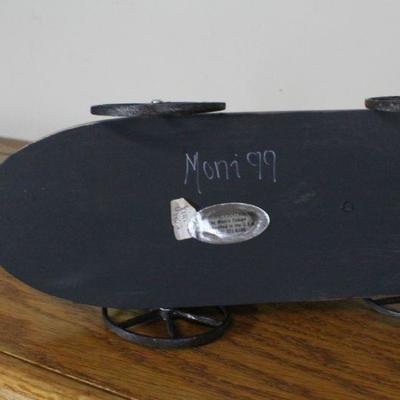 LOT #299: MONIâ„¢ Dark Easter Bunny on Wheels Home Holiday Deco