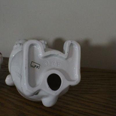 LOT #300: Set of (3) Fitz and Floydâ„¢Â Ceramic White Easter Bunnies Home Deco 