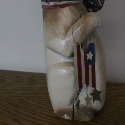 LOT #304: Patriotic Wooden Bunny Home Deco