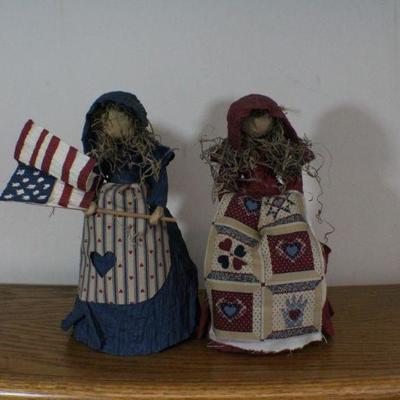 LOT #306: Two Patriotic Women Figures Home Deco 
