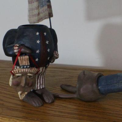 LOT #307: Patriotic Bunny w/ Uncle Sam Mask (Cork Lid Feature)