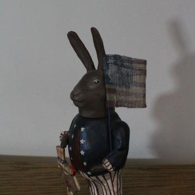 LOT #307: Patriotic Bunny w/ Uncle Sam Mask (Cork Lid Feature)