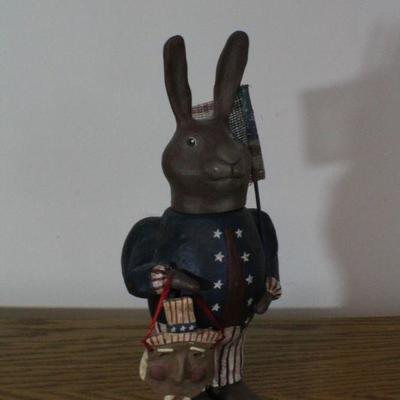 LOT #307: Patriotic Bunny w/ Uncle Sam Mask (Cork Lid Feature)