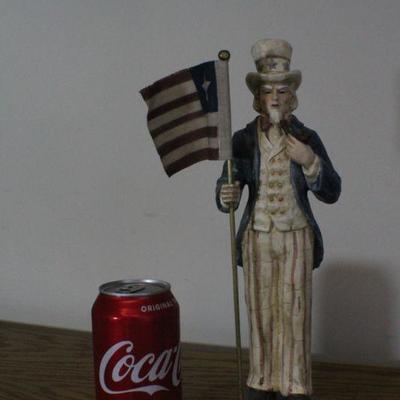 LOT #311: Patriotic Uncle Sam w/ Flag Holiday Home Deco Figure