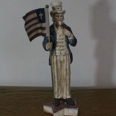 LOT #311: Patriotic Uncle Sam w/ Flag Holiday Home Deco Figure