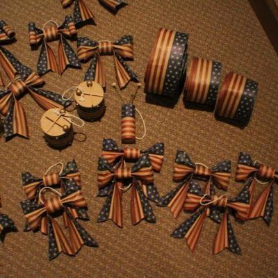 LOT #318: Patriotic Small Bow and Ribbon Assortment