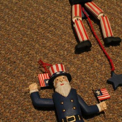 LOT #319: Group of (5) Dancing Patriotic Uncle Sam Figures w/ Flags