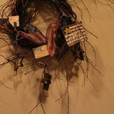 LOT #321: Patriotic Twig Wreath 