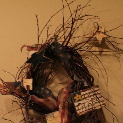 LOT #321: Patriotic Twig Wreath 