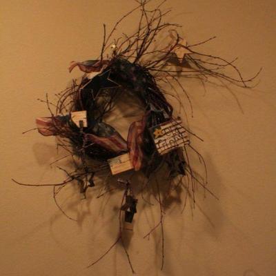 LOT #321: Patriotic Twig Wreath 