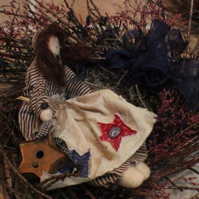 LOT #324: Pair of Patriotic Wreaths Woven Twig Style