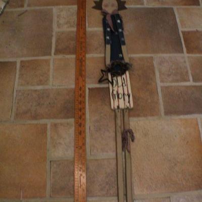 LOT #325: Tall Patriotic Home deco Wood Figure 