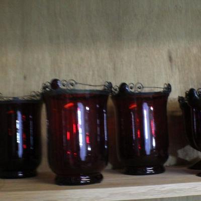 LOT #326: Red Glassware Set