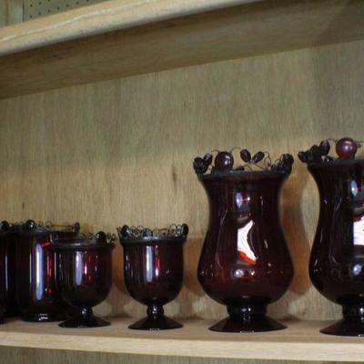 LOT #326: Red Glassware Set