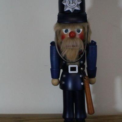 LOT #335: CHRISTIAN ORIGINALSâ„¢ Police Officer w/ Baton Nutcracker Home deco 