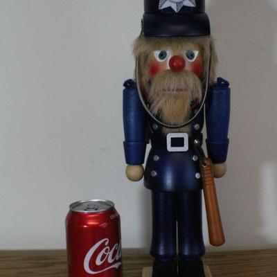 LOT #335: CHRISTIAN ORIGINALSâ„¢ Police Officer w/ Baton Nutcracker Home deco 