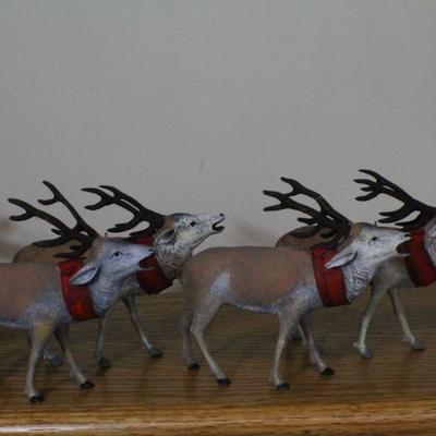 LOT #336: Santa Claus on Sleigh Delivering Presents w/ Reindeer 