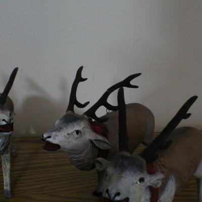 LOT #336: Santa Claus on Sleigh Delivering Presents w/ Reindeer 
