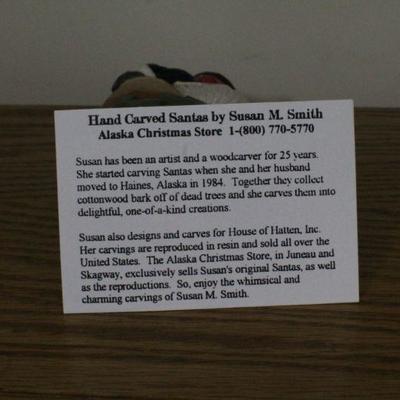 LOT #338: Handmade Santa Claus Figure holding goose by Susan M. Smith 
