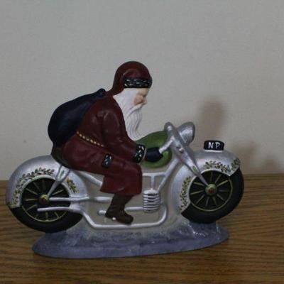 LOT #348: Santa Claus Motorcycle Delivery MONIâ„¢ Home Holiday Deco 