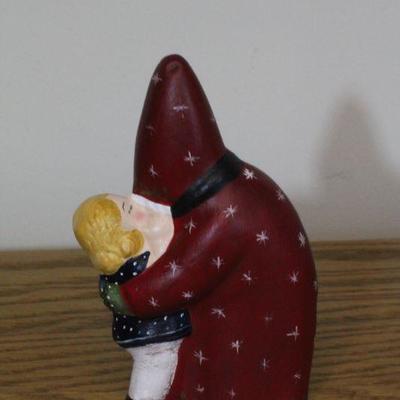 LOT #349: Girl Kissing Santa Claus MONIâ„¢ Home Holiday Deco 