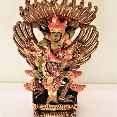 Lot #4  Vintage Polychrome Painted Image of a Chinese God 
