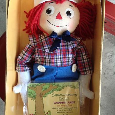 Raggedy Andy & the wishing stick doll with coa new