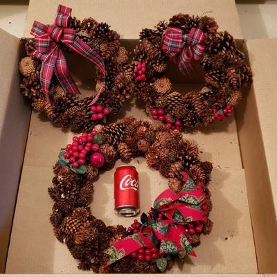 Lot 375: Lot of 3 Wreaths