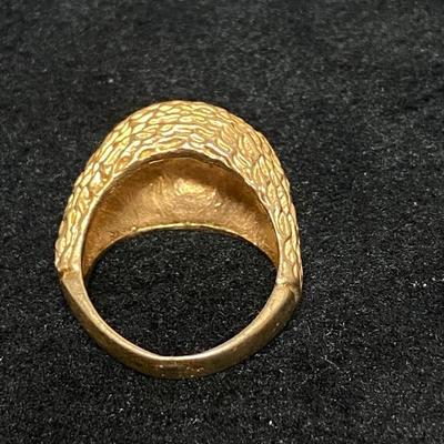 Vintage Textured Goldtone Ring
