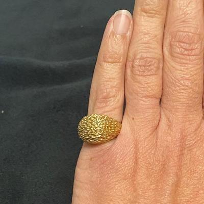 Vintage Textured Goldtone Ring