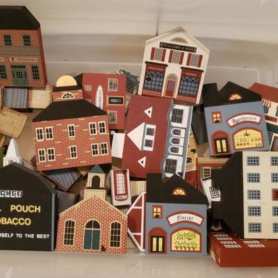 Lot 390: Wood Village, Reindeer and Trees