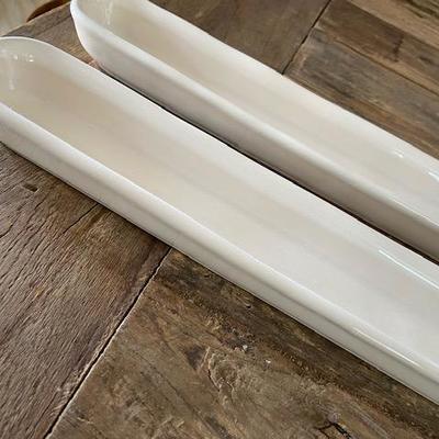POTTERY BARN OLIVE DISHES HORS D'OEUVRES TRAY x 2