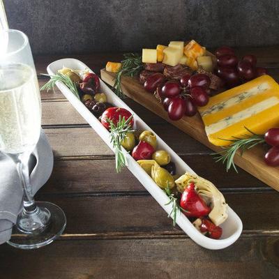 POTTERY BARN OLIVE DISHES HORS D'OEUVRES TRAY x 2