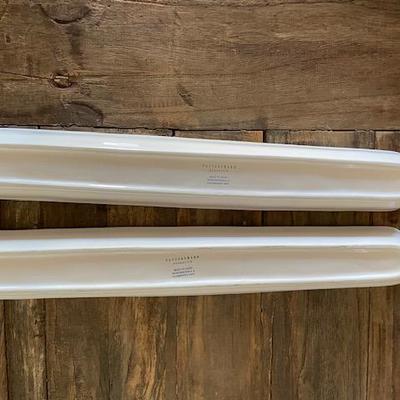 POTTERY BARN OLIVE DISHES HORS D'OEUVRES TRAY x 2